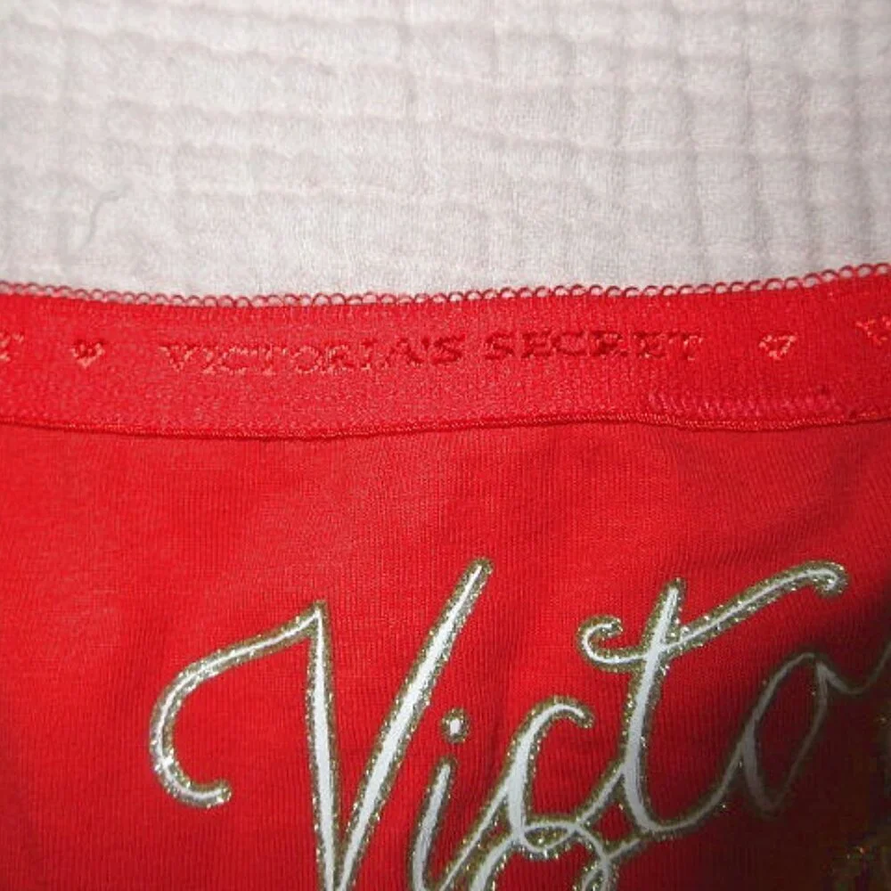 Victoria's Secret Hipster Panty Size XL Embroidered Glitter Holiday Cotton